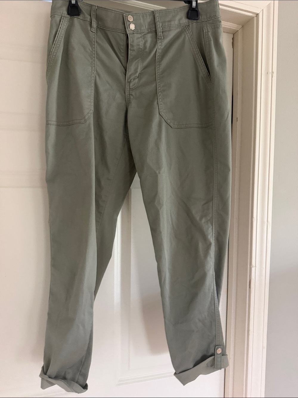 White House Black Market woman’s Olive Utility Chinos
